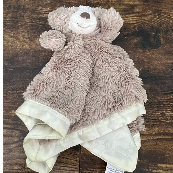 Mary Meyer Cream & Tan Puppy Lovey with Satin Underlay - Picture 2 of 6